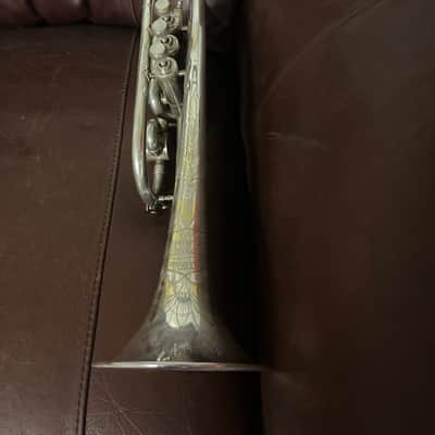 Buescher True Tone Model 250 (very rare) Bb and A Cornet (Popularity Model) (1928) SN 247989 (Silver plated)(gold wash bell) image 9
