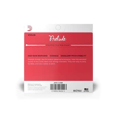 D'Addario Prelude Violin String Set - 3/4 Scale, Medium Tension - J810 3/4M image 4