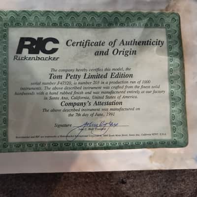 Rickenbacker 660/12TP Tom Petty Signature 1991 - 1997 - Fireglo image 2
