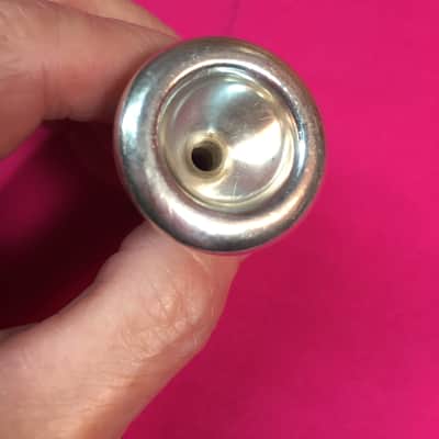 HN White Vintage Del Staigers Mouthpiece for Cornet #38-Plating Intact-1930's image 4