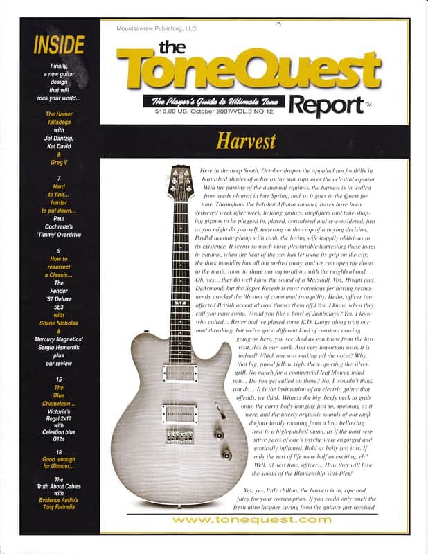 ToneQuest Report magazine, October 2007/Vol.8 No.12 2007, Harvest. image 1
