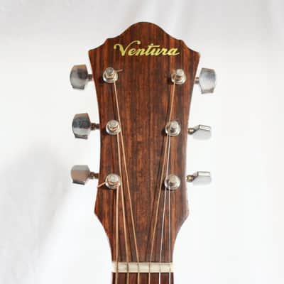 Project Repair 1970's Ventura V6 Square Shoulder Dreadnought Acoustic Guitar w/ Case image 3