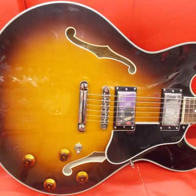 Eastman T386 Sunburst Thinline Semi-Hollow Electric Guitar w/ Case: Open Box image 3