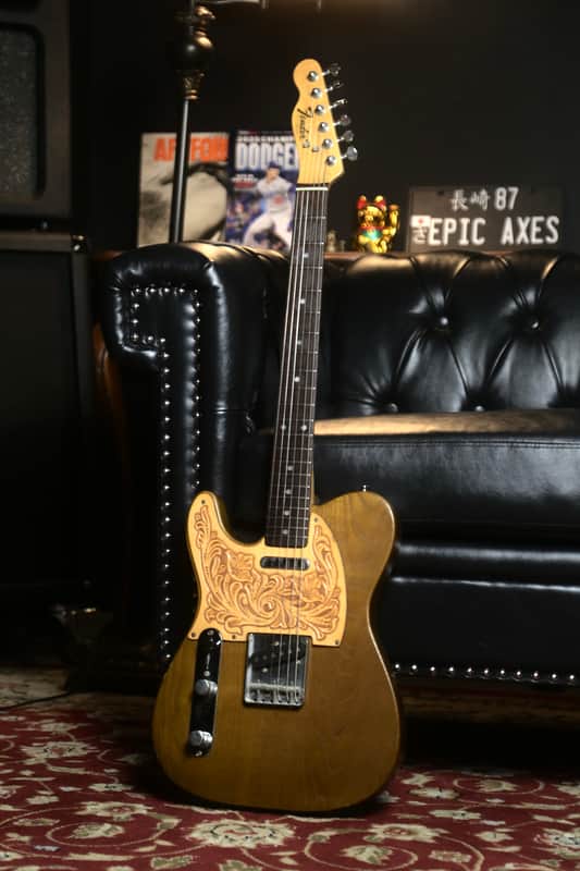 1986-1987 Fender Japan Telecaster CTL-50RL, Left-Handed, MIJ - Antique Ash - Leather Pickguard / Pro Setup image 1