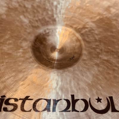 Vintage 1980s Istanbul Pre Split Stencil Logo 24” Ride Cymbal 4000g, with rivets image 5