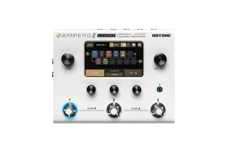 HOTONE Guitar Multi Effects Processor Multi Effects Pedal Touch Screen Guitar Bass Amp Modeling IR Cabinets Simulation Guitar Effects Pedal Multi FX Processor Ampero II Stomp image 1