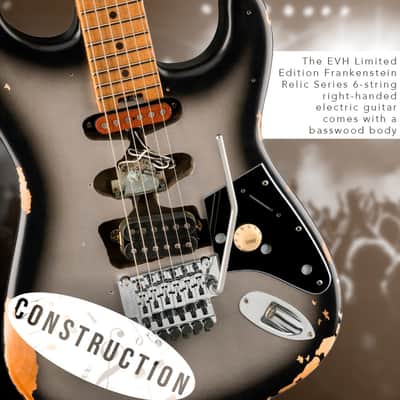 EVH Limited Edition Frankenstein Relic Series 6-String Right-Handed Electric Guitar with Basswood Body and Maple Fingerboard (Silverburst) image 3