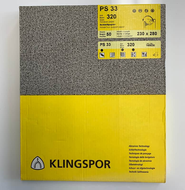 Klingspor 320 Grit Wet/Dry Sandpaper 50 Sheet Pack PS 33 149530 image 1