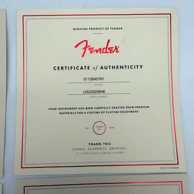 Fender Certificates of Authenticity coa Set of Four coa701 image 4