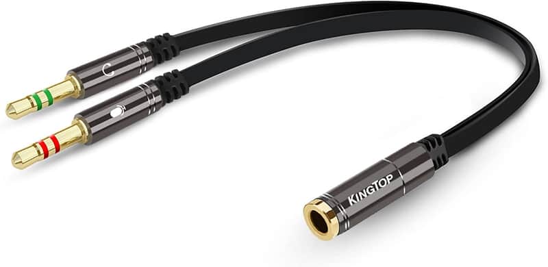 Headphone Splitter, 3.5mm Headset Splitter, Headphone Mic Splitter Cable for Headset to Older Laptops/PCs image 1