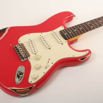 Nash Guitars S-63 Fiesta Red Over Sunburst Lollar Pickups image 3