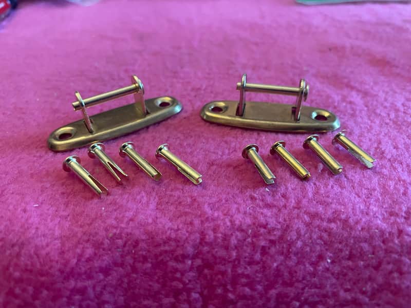 vintage NOS Gibson case handle brackets +Rivets for es 335 Les Paul paf L5 tkl geib ess & ess lifton epiphone image 1