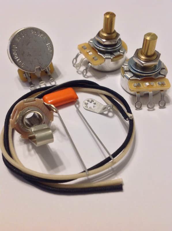 Wiring Harness Kit For Jazz Bass Solid CTS Pots .022uf 225P Sprague Orange Drop image 1