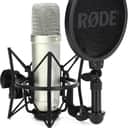 Rode NT1 5th Generation Condenser Microphone with SM6 Shockmount and Pop Filter - Silver (NT1g5Svd2)