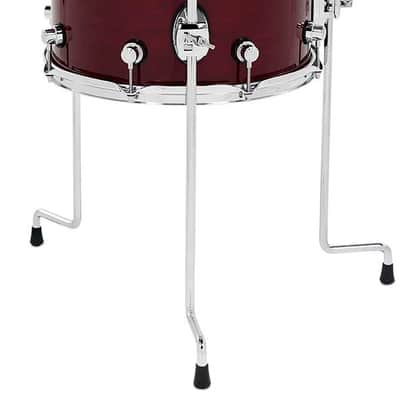 DW Design Series Maple Floor Tom, 12x14 - Cherry Stain Gloss Lacquer w/Chrome Hardware (DDLG1214TTCS) image 2