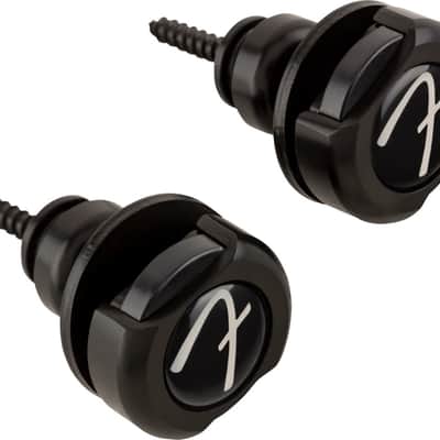 Genuine Fender Infinity F Logo Strat/Tele Guitar Strap Locks Straplocks - BLACK image 1