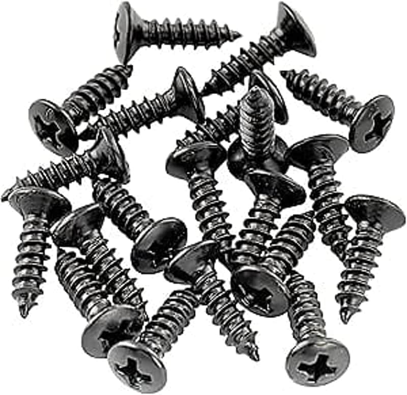 Basic 2.5x10mm Metal Metric Thread Guitar Pickguard Jack Screws Truss Rod Cover Mounting Screws for Epiphone Les Paul Style, Black (Set of 20) image 1