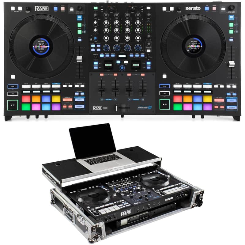 Rane Four 4-channel DJ Controller and Odyssey Glide-style Flight Case image 1