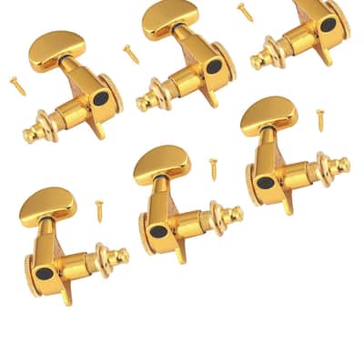 Locking Guitar String Tuning Pegs Sealed Guitar Machine Heads Tuners Tuning Keys 1:18 Ratio 3 Left 3 Right for Electric Guitar or Acoustic Guitar Half Round Head Gold. image 3