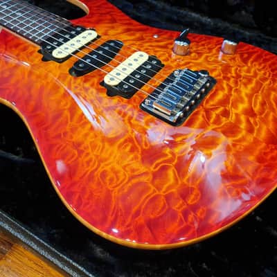 2014 Suhr Modern Carve Top Fire Burst Electric Guitar image 6