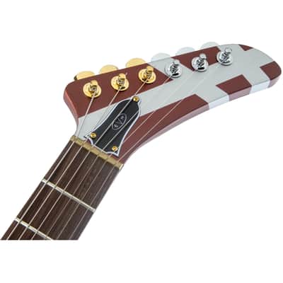 EVH Striped Series Shark Burgundy w/ Silver Stripes image 8