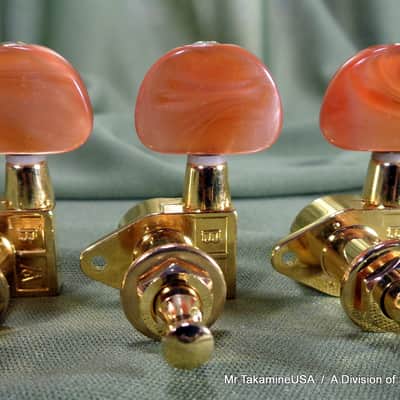Takamine Pro Series Tuner / Set of 6 / Gold w/Amber Button / OEM Part - TPK0541 image 11