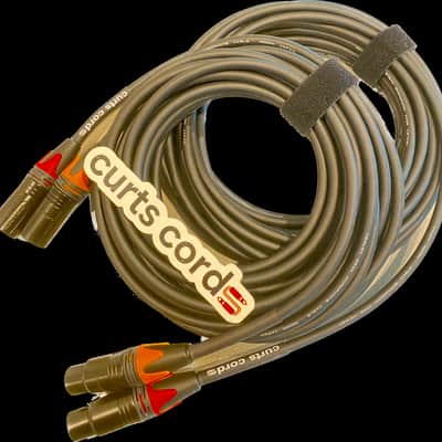 Curts Cords 2-Pack 25' Mogami XLR Cables 1-orange and 1 Red cable image 1