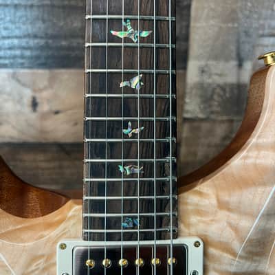 PRS Wood Library Custom 24 Left Handed Quilted Maple 10-Top Natural Finish Ziricote Fingerboard Paisley PRS Hardcase 598 image 5