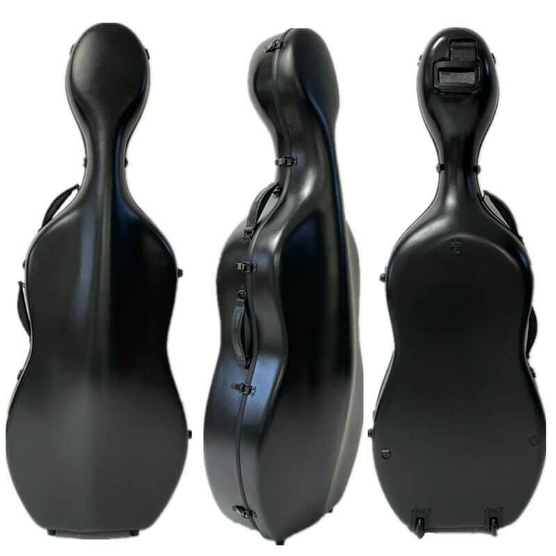 Beautiful strong abrazine black carbon fiber cello case 4/4 ,free shipping image 1