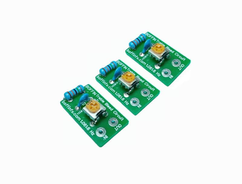Boffin FX Guitar Adjustable Treble Bleed Circuit 3 Pack 1,061 Hz Green Guitar Upgrade image 1