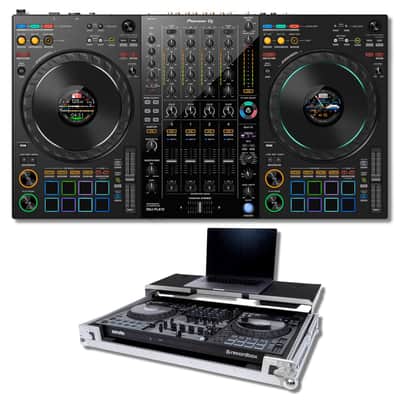 Pioneer DJ DDJ-FLX10 4-Deck DJ Controller with Headliner HL10010 Classic Dual-Tone Flight Case image 1