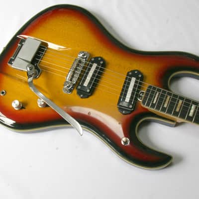 1967 Teisco DG-67 Vintage MIJ Electric Guitar w/ Hardshell Case & TEISCO Pick image 2