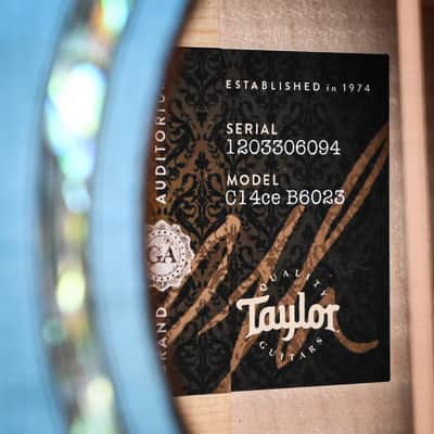 Taylor Custom Catch #23 C14ce B6023 – Grand Auditorium w/ Lutz Spruce Top & Figured Big Leaf Maple Back & Sides Acoustic/Electric Guitar- Koi Blue 2026 (1203306094) image 13