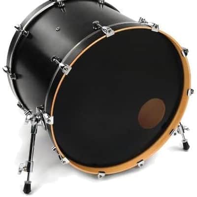 22 Inch Black Resonant Bass Drum Head | Single Ply Film with Overtone Control Ring | Offset Mic Port Kick Drum Skin | Studio Percussion image 2