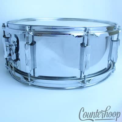 *Premier Olympic 14"x5.5" Chrome Steel Snare Drum England UK 8-Lug Vintage 70s* image 4