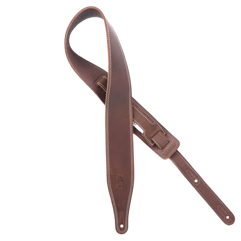 Levy's Deluxe Series 2.5" Wide Garment Leather Guitar Strap Brown image 1