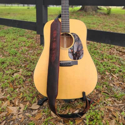 The Swamp Shadow™ Handcrafted Full-Grain Leather Guitar Strap with Genuine Louisiana Alligator image 4