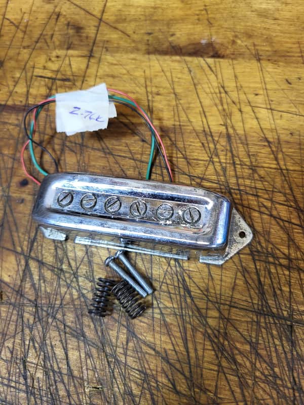 Vintage RARE 1965 Teisco Del Ray Neck Pickup 2.76K Ohms Installation Springs Screws Luthier Guitar Parts image 1