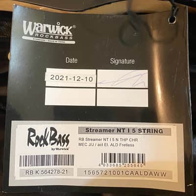 Warwick RockBass Streamer NT I 5 String Fretless Electric Bass Guitar Natural Transparent High Polish image 12