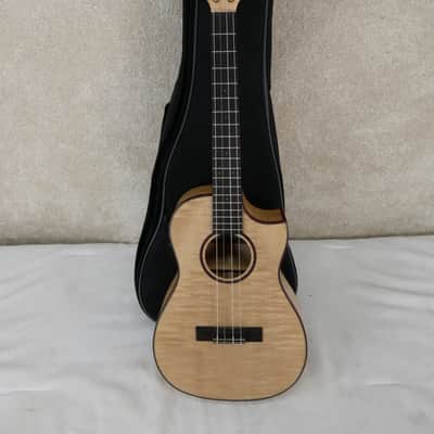 Kala All Solid Flame Maple Cutaway Baritone Ukulele w/ EQ & Bag (KA-ASFM-B-CE) image 1