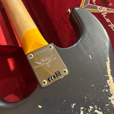 Fender Limited Edition SH Heavy Relic Charcoal Frost Metallic image 10