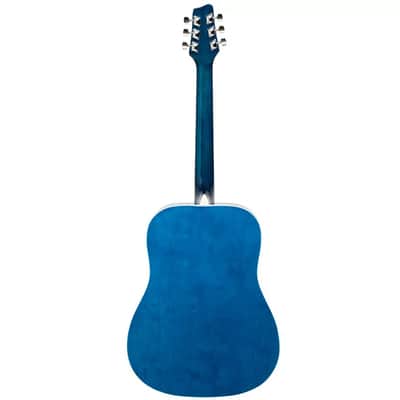 Stagg SA20D BLUE Dreadnought Basswood Top Nato Neck 6-String Acoustic Guitar - Blue image 2