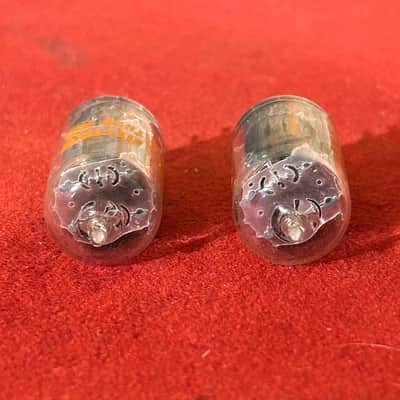 RCA Vintage Pair 12AU7 Preamp/Amplifier Vacuum Tubes 1960s - Clear Glass / Red Letter image 6