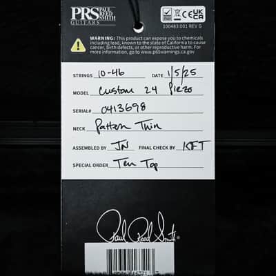 PRS Custom 24 Piezo w/ 10-Top & DMO Pickups Electric Guitar- Gray Black 2025 (0413698) image 16