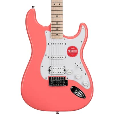 Squier Sonic Stratocaster HSS Electric Guitar, Tahitian Coral image 7