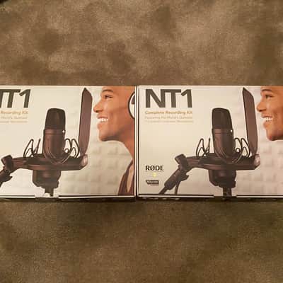 A Pair of RODE NT-1 KIT with Shockmount and Pop Filter 2010s - Black image 1