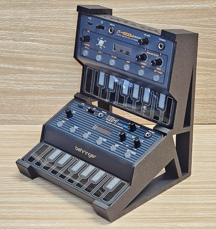 Behringer JT-4000M + UB-1 Micro Synthesizer + The Analog Source 2 Tier Angled Desktop Stand image 1