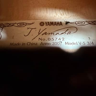 Yamaha  T. Yamada Model V-5 3/4 Made in China in 2007 Number: 05742 image 2