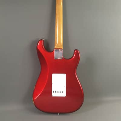 LEFTY! Vintage 1997 Fender ‘62 Reissue Stratocaster Custom Shop Texas Specials! Candy Apple Red Relic 6.9 Lb HSC image 5