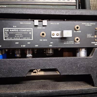 1970s Ampeg V-4 100-Watt Guitar Head with Reverb Serviced Vintage Tubes image 10